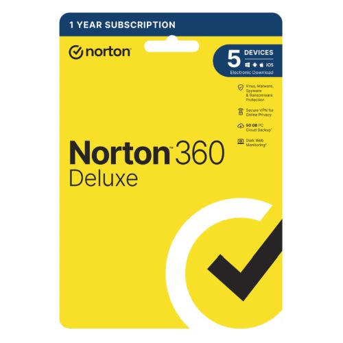 Norton 360 Deluxe 1x 5 Device, 1 Year Retail Licence - 50GB Cloud Storage, AI Scam Detector - PC, Mac, iOS & Android *Non-enrolment* Norton 360 Deluxe 1x 5 Device, 1 Year Retail Licence - 50GB Cloud Storage, AI Scam Detector - PC, Mac, iOS & Android *Non-enrolment*